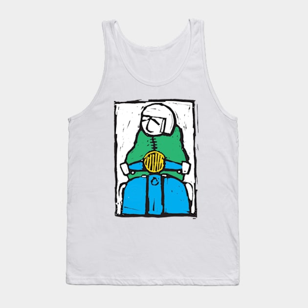 Classic Retro, Vintage,  Scooter, Scooterist, Scootering, Scooter Rider, Mod Art Tank Top by Scooter Portraits